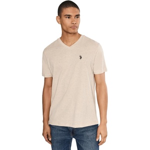 U.S. Polo Assn. Men’s Solid V‑Neck T-Shirt(Sourdough Heather)
