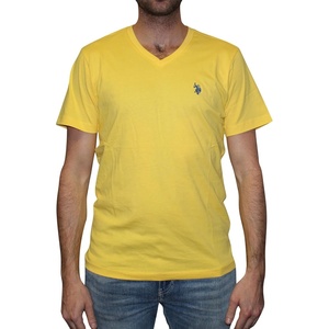 U.S. Polo Assn. Men’s Solid V‑Neck T-Shirt(Winning Yellow)